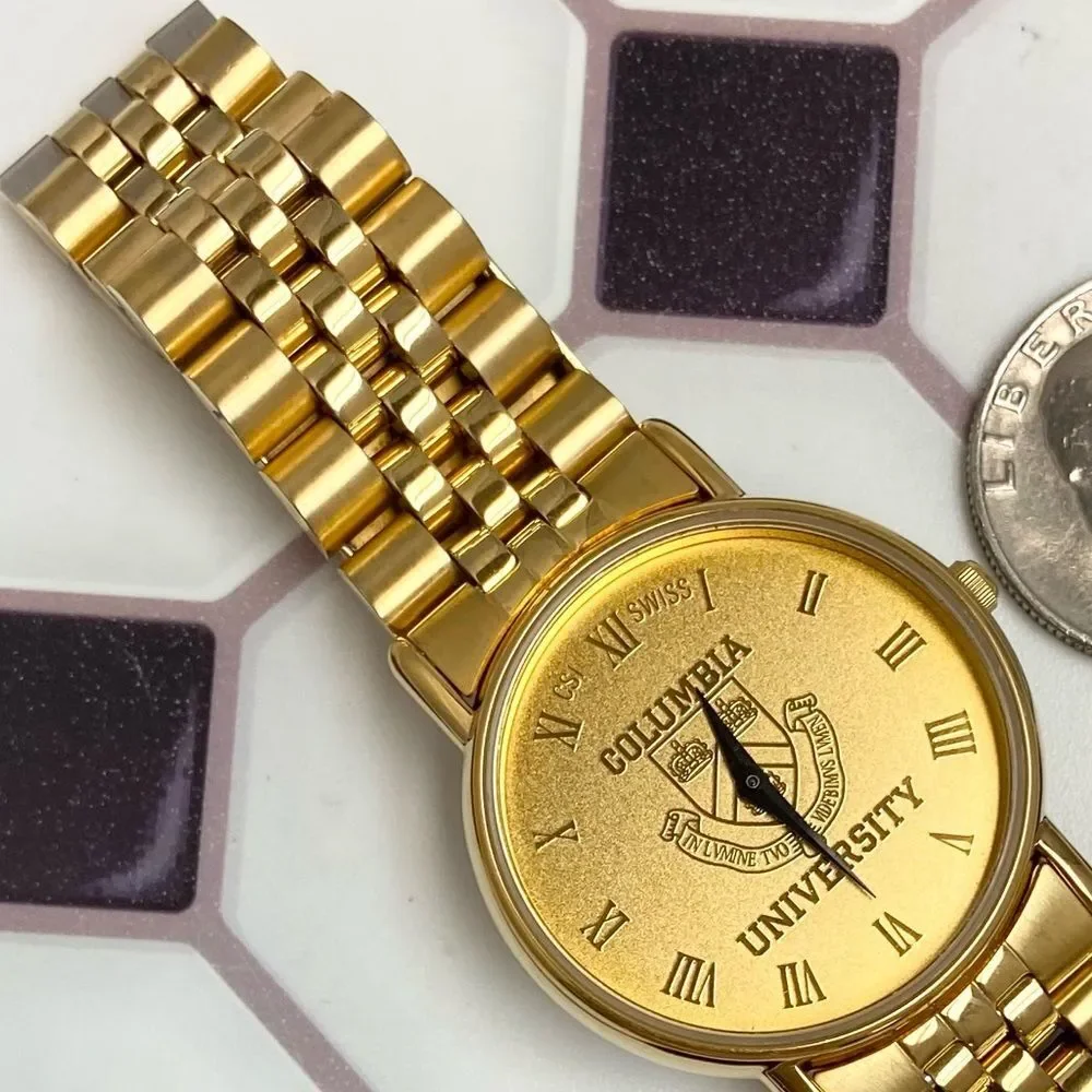Vintage CSI Swiss Quartz Columbia University Gold-Plated Unisex Dress Watch